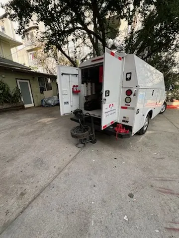 Magnet Plumbing service vehicle on-site for Slab Leak Repair in Riviera Beach